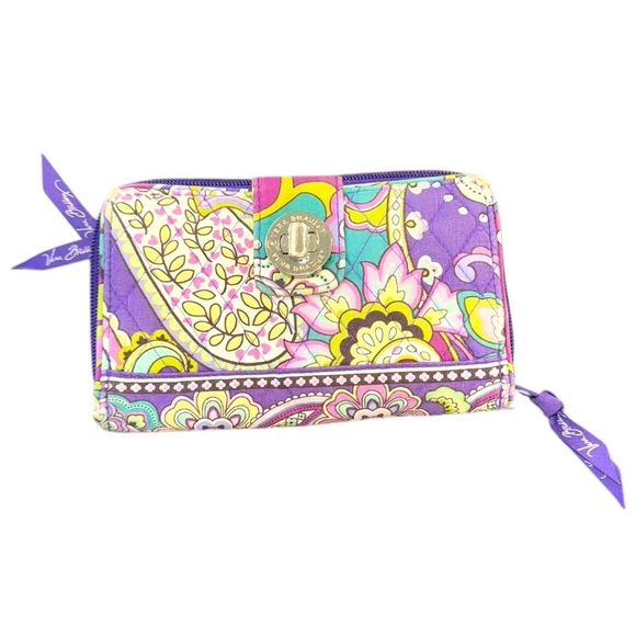 Vera Bradley Handbags - Vera Bradley Purple Floral Zip Wallet – Full Organizer Style – OS